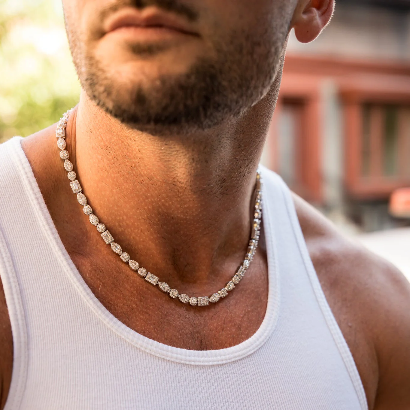 MIXED DIAMOND PAVE NECKLACE - RG108 - Image 2