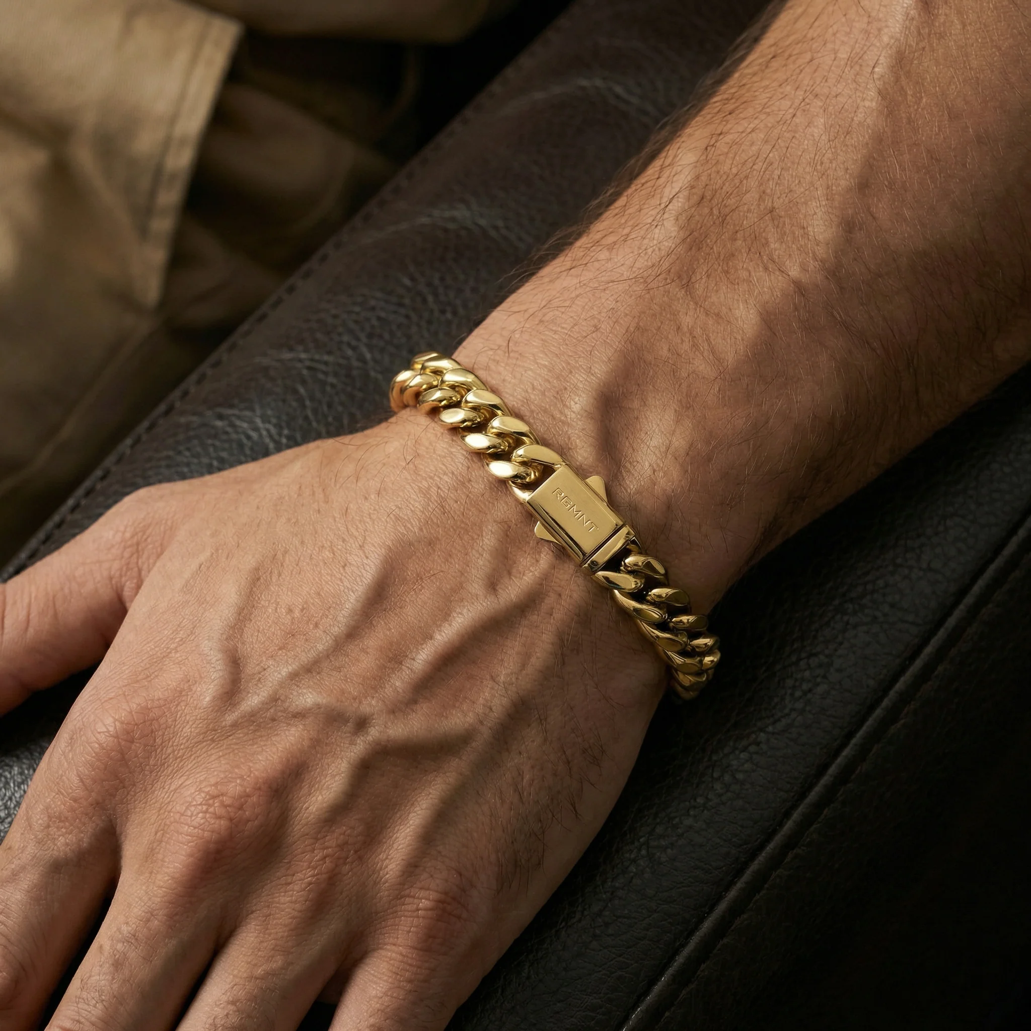 Cuban Link Bracelet 10mm - Gold RG3002 - Image 2