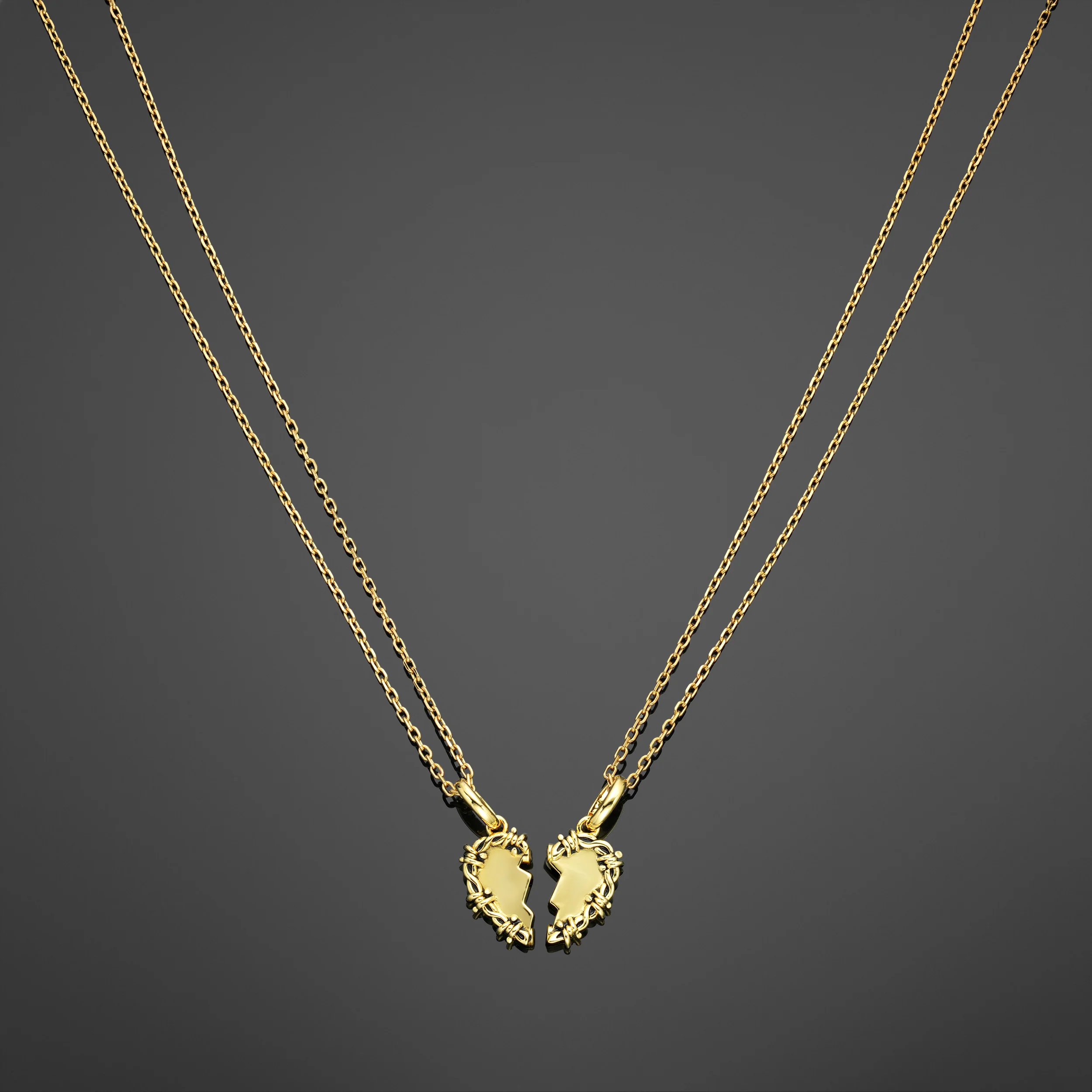 The Split-Heart Pendant - Gold RG1044